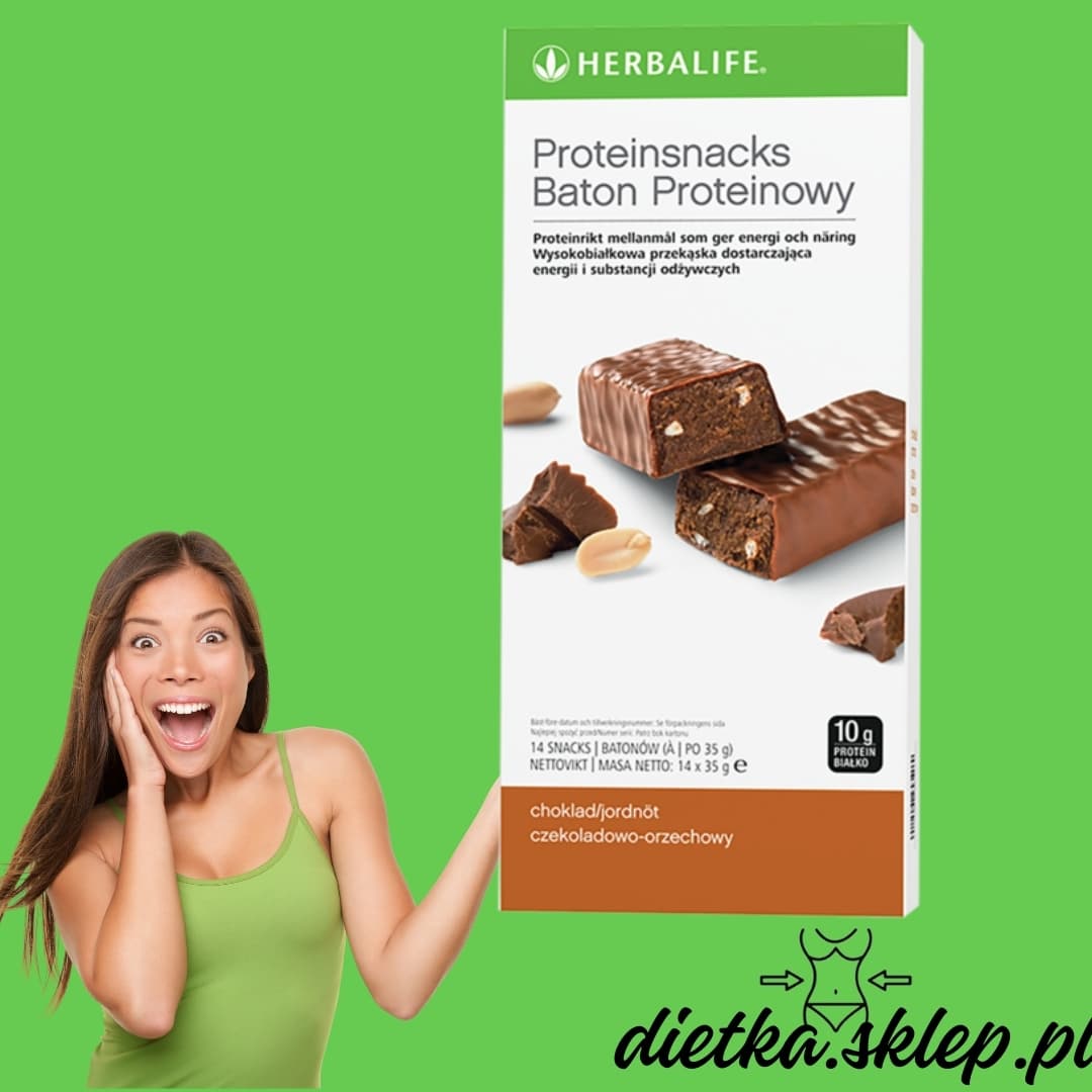 Czekoladowo orzechowy Baton Białkowy Herbalife - Proteinowe Batony czekoladowo orzechowe Herbalife 14szt