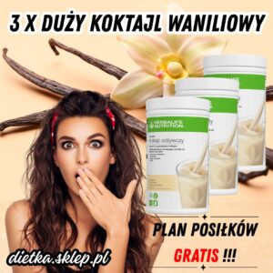 3x Koktajl Herbalife Białkowy Zastępnik Posiłku - F1 Koktajl odżywczy waniliowo-śmietankowy 780g