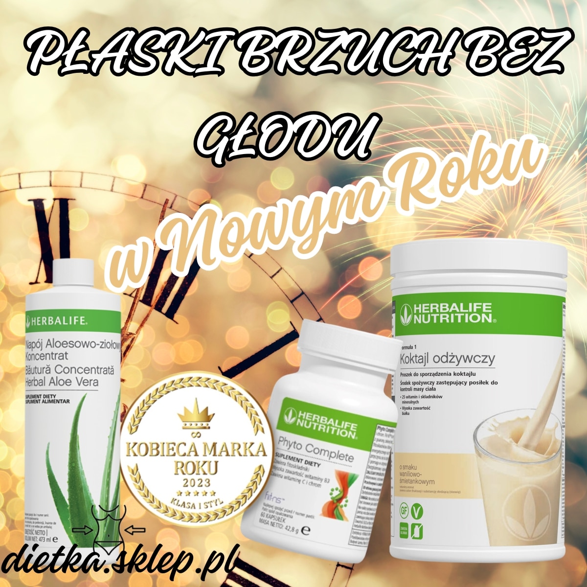 Płaski brzuch bez głodu w Nowym Roku - Koktajl Formuła 1, Phyto Complete, Aloesowy napój nawadniający