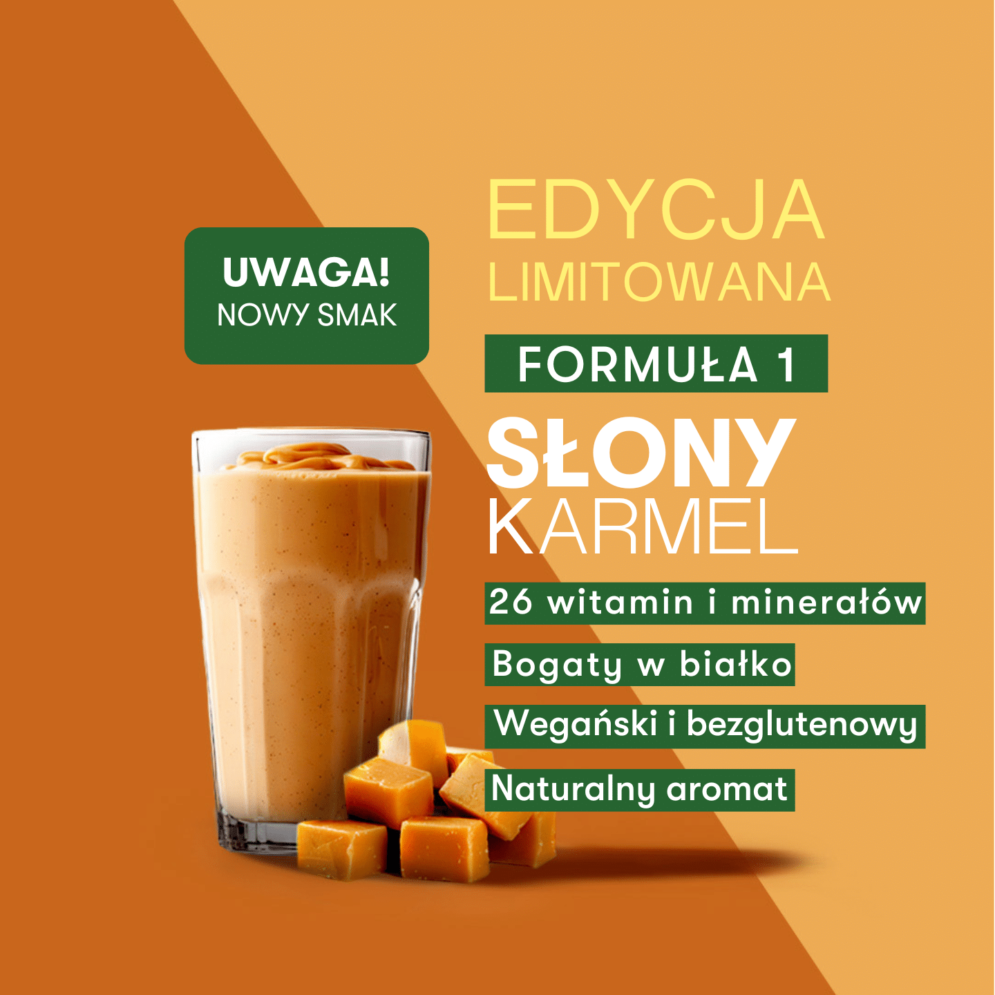 SMAK JESIENI Koktajl odżywczy Edycja limitowana o smaku SŁONEGO KARMELU, 550 g - obrazek 2