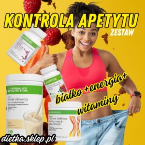 KONTROLA APETYTU - białko + witaminy sposobem na kontrolowanie apetytu! Duży koktajl, Odżywka F3, Herbatka 51g, Witaminy