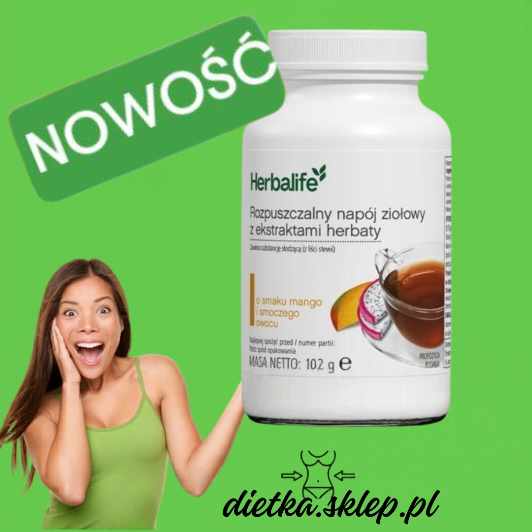 Ziołowy napój zwiększający metabolizm - Duża herbatka Herbalife, 60porcji, SMAK MANGO - SMOCZY OWOC