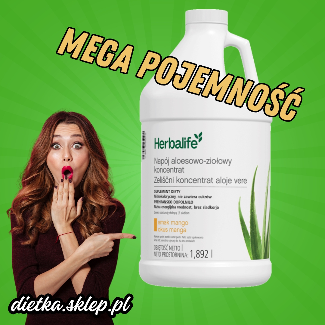 Napój aloesowo-ziołowy smak mango 1,892 l - MEGA POJEMNOŚĆ AŻ 126 PORCJI!